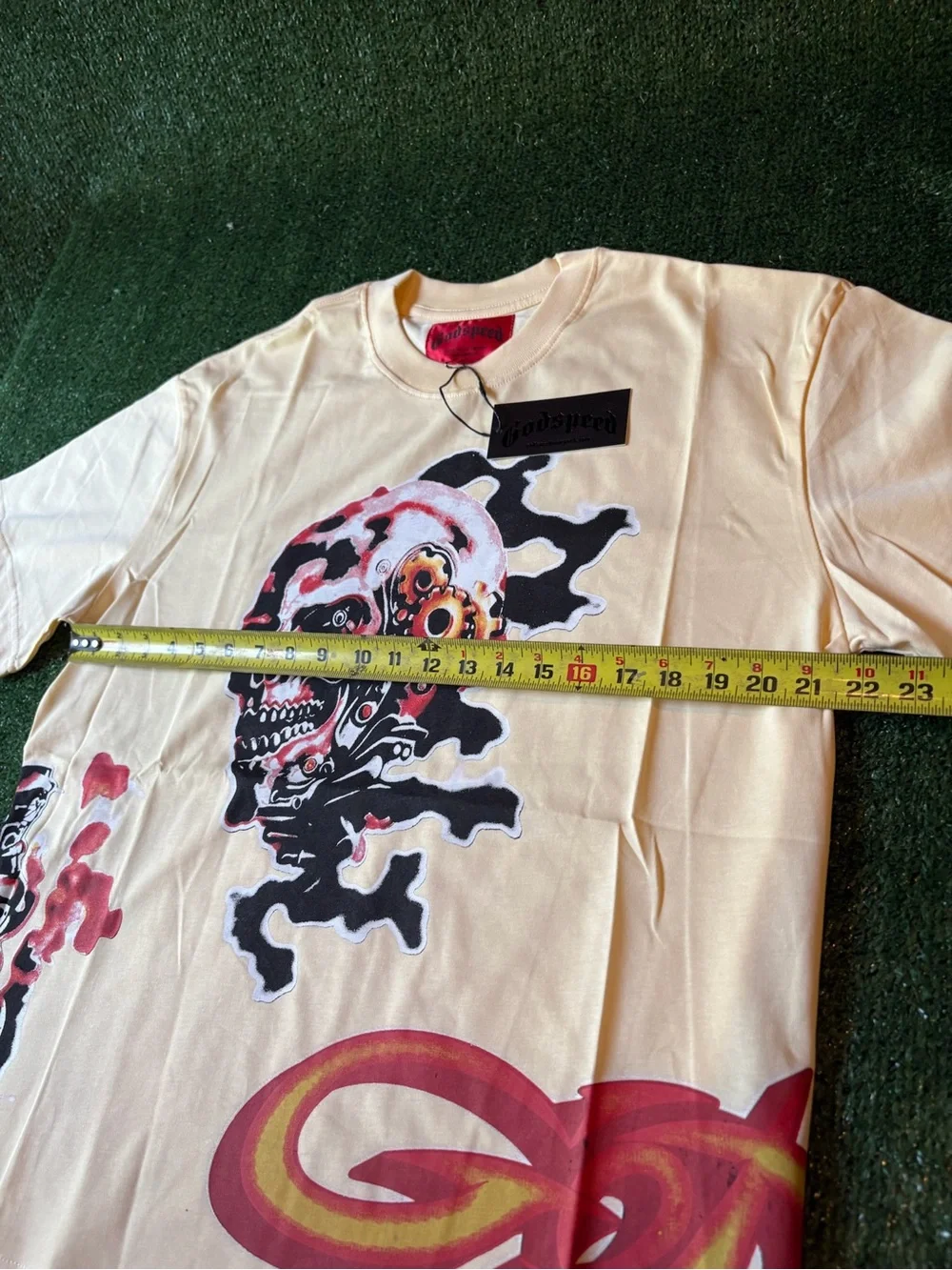 Men's Cream Graphic Skull Short-Sleeve Tee by Unbranded - Picture 6 of 6